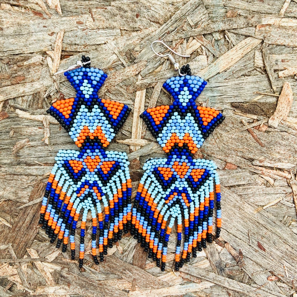 Adelita Huichol Beaded Earrings Handmade E-221 21$